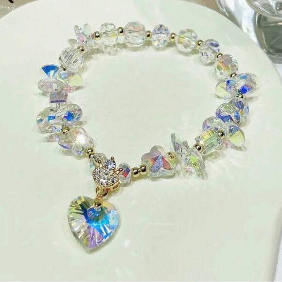 Heart Swarovski Beaded Bracelet - Picture 1 of 4
